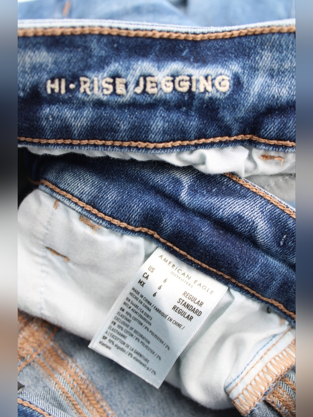 American Eagle Size 6R Distressed Cutout Denim Jeans - Picture 5 of 7